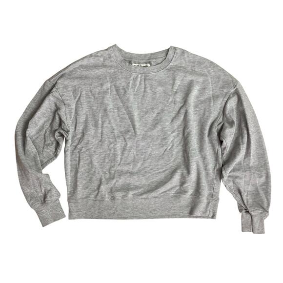 Madewell Rivet & Thread Crop Sweatshirt Heather Gray Small Sweater Loungewear - Picture 6 of 8